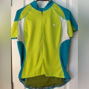 Pearl Izumi Lime/Teal Short Sleeve Cycling Jersey Size Large